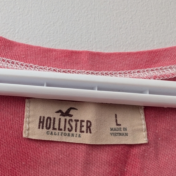 Hollister Los Angeles California Pink T Shirt Womens Size Large - Picture 2 of 3